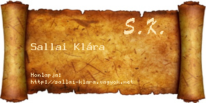 Sallai Klára névjegykártya